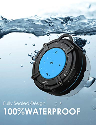 SKYWING Soundace S8 5W Shower Speaker Waterproof IPX7 Bluetooth Speaker with Suction Cup & Hook, Premium Portable Wireless Speaker for iPhone Phone Tablet Shower Beach Pool