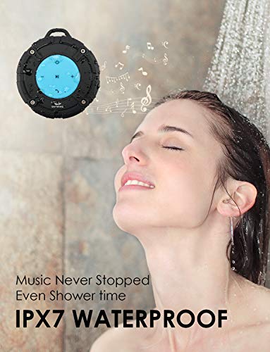 SKYWING Soundace S8 5W Shower Speaker Waterproof IPX7 Bluetooth Speaker with Suction Cup & Hook, Premium Portable Wireless Speaker for iPhone Phone Tablet Shower Beach Pool