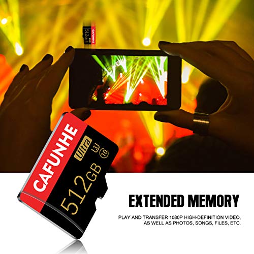 Micro SD Memory Cards 512GB Micro SD Card with SD Card Adapter Memory Card 512GB TF Card Class 10 High Speed for Android Phones/PC/Computer/Camera/GOPRO/DEONE