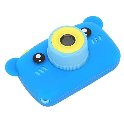 Kids Cartoon Camera, Front and Rear Dual Cameras Kids Camera Eco Friendly Multiple Fun Photo Frames ABS for Outdoor for 3‑10 Years Old Kids (Blue)