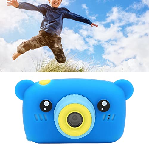 Kids Cartoon Camera, Front and Rear Dual Cameras Kids Camera Eco Friendly Multiple Fun Photo Frames ABS for Outdoor for 3‑10 Years Old Kids (Blue)