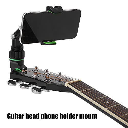 Vbestlife Guitar Head Phone Holder Mount, Guitar Head Phone Holder and 10Pcs Picks and Wiping Cloth for Teaching Video Recording Performance Accessory