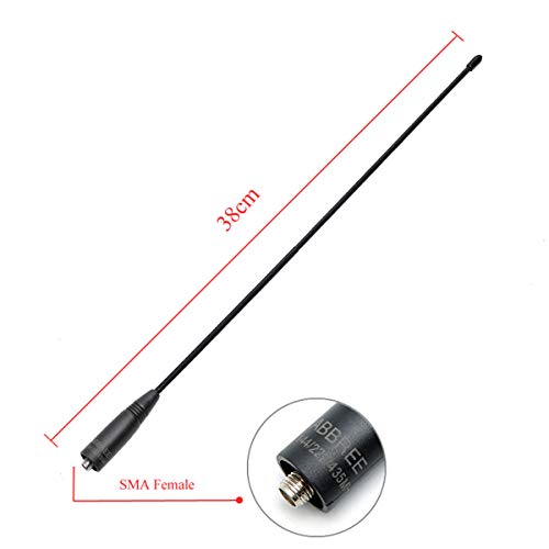 2 Pack AR-771 Tri-Band Radio 2M-1.25M-70CM (144-222-435Mhz) 15.1-Inch Whip Antenna SMA-Female for Baofeng UV-9S,BF-R3,UV-5RX3,UV-82X3,BTECH UV-5X3 Amateur Ham Two Way Radio