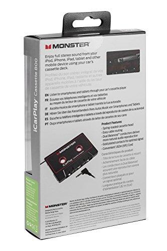 Monster MBL 800 CAS-ADPT V2 WW High Performance 800 Cassette Adapter to 1/8" Mini 3 Feet