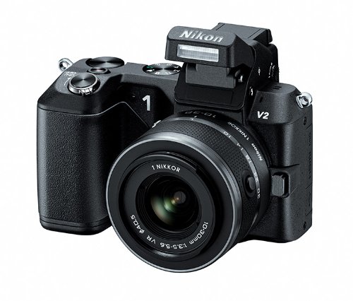 Nikon 1 V2 14.2 MP HD Digital Camera with 10-30mm & 30-110 VR 1 NIKKOR Lens (Black)