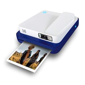 kodak smile classic digital instant camera for 3.5 x 4.25 zink photo paper – bluetooth, 16mp pictures (blue)