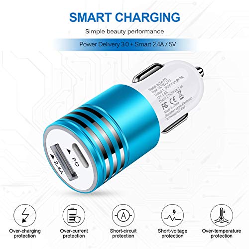 Fast USB C Car Charger for Google Pixel 7 Pro 6a 6 Pro 5a 5 4a 4 XL 3 3a 2 XL,Samsung Galaxy S23 S22 S21 Ultra S20 FE Note 20 A13 A03S A53 A02S A12 A32 A51,30W PD Power Adapter +6ft Type C to C Cable