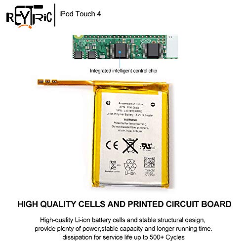 REYTRIC Replacement Battery Compatible iPod Touch 4 4th Generation with Installation Tools 930mAh 3.7V 3.44Whr