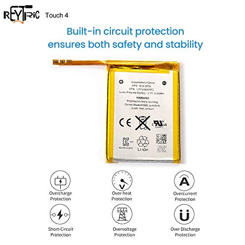 REYTRIC Replacement Battery Compatible iPod Touch 4 4th Generation with Installation Tools 930mAh 3.7V 3.44Whr