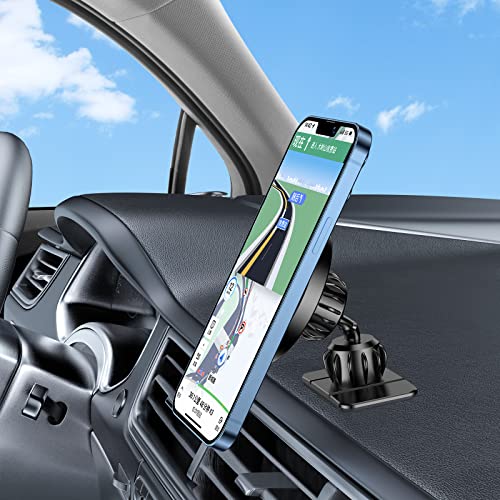 Coolpow for iPhone Magsafe Phone Mount,【Super Strong Magnet】 Magnetic Phone Holder for Car 【360° Rotation】 Magsafe Dashboard Mount Holder for Car Dash Fit iPhone 14 Pro Max 13 12 Plus All Cell Phone