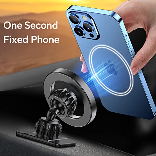 Coolpow for iPhone Magsafe Phone Mount,【Super Strong Magnet】 Magnetic Phone Holder for Car 【360° Rotation】 Magsafe Dashboard Mount Holder for Car Dash Fit iPhone 14 Pro Max 13 12 Plus All Cell Phone