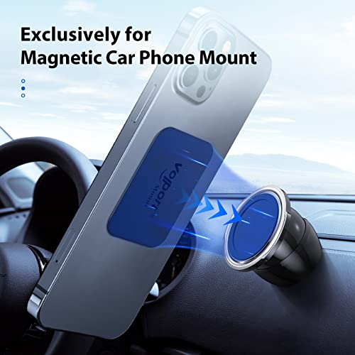 volport Rectangle Metal Plate for Phone Magnet, Magicplate Replacement Disc with 3M Adhesive Backing Sticker for Magnetic Car Mount Holder Cradle Stand (Dashboard / Vent/ CD Slot / Windshield)-Black