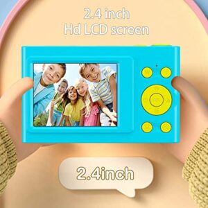 Kids Color Camera, 2.4 Inch 1200 W Mini Children Camera with Flash, Lighting, Taking Photos, Recording, Listening to Music+32g Memory Card