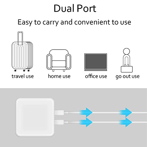 iPhone 13 14 Fast Charger [Apple MFi Certified] 35W Dual USB C Port Compact Power Adapter Foldable Wall Charger Block with 2Pack 6FT USB C to Lightning Charging Cable for iPhone14/13/12/11Pro Max/XR/8