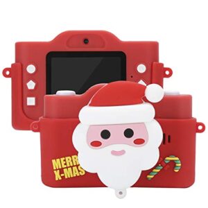 dauerhaft santa child camera, silicone abs red portable one key shooting child camera with built in mp3 music multi languages for children for gifts