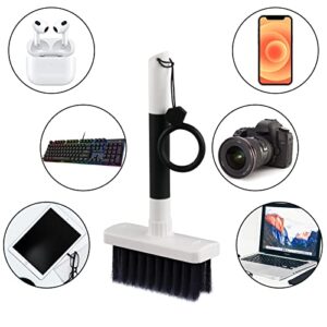 Soft Brush Keyboard Cleaner, Computer Cleaning Tool Kit, 7 in 1 Multipurpose Corner Slit Duster Keycap Puller and Soft Microfiber Brush for Bluetooth Headset Lego Airpods Laptop Camera Lens (Black)