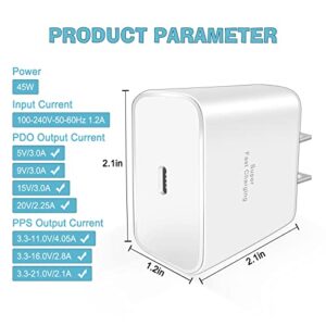 45W Super Fast Charger Type C,Samsung Fast Charger for iPhone 14/14 Pro/14 Pro Max/Samsung Galaxy S22 Ultra/S22+/S22/S21 Ultra/S21 Plus/S21/S20