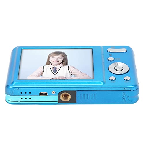 2.7 Inch 8X Optical Zoom Camera, Portable 48MP High Definition Digital Camera for Daily and Travel, ABS Metal Digital Camera for Children, Beginners, Teenagers(Blue)