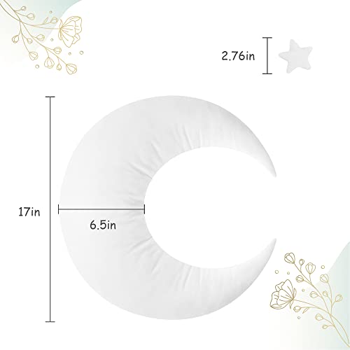 M&G House Newborn Photography Accessories Pillow Newborn Photography Outfits Girl Boy Half Moon Pillow Crescent Star Pillows Basket Photo Prop Baby Photoshoot Props Studio Set(White)