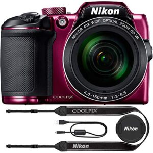 nikon coolpix b500 16mp 40x optical zoom digital camera w/wi-fi (plum) – (renewed)