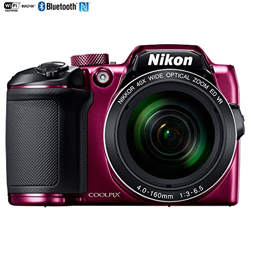 Nikon COOLPIX B500 16MP 40x Optical Zoom Digital Camera w/Wi-Fi (Plum) - (Renewed)