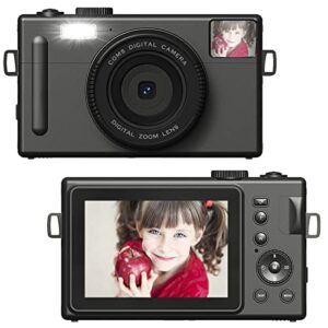 kids digital camera, fhd 1080p 24mp compact camera, 1500mah rechargeable camera 3.0 inch screen photography camera, portable camera for children, beginners, boys & girls