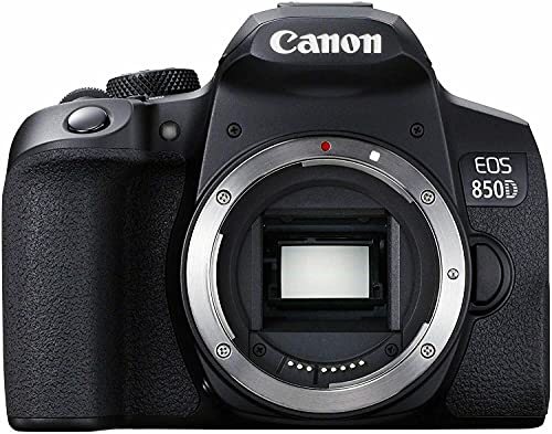 Canon EOS Rebel 850D / T8i DSLR Camera (Body Only) + 64GB Memory Card + Case + Card Reader + Flex Tripod + Hand Strap + Cap Keeper + Memory Wallet + Cleaning Kit (Renewed)