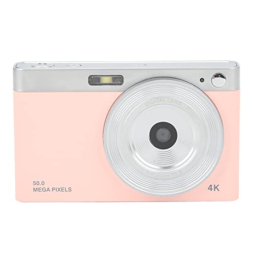 2.88 Inch 4K Digital Camera, 16X Zoom AF Autofocus Camera for Macro Shooting, IPS HD 50MP Mirrorless Camera with LED Fill Light for Vlog Shooting(Pink)