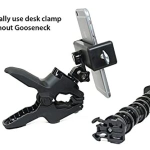 Golf Gadgets® - Swing Recording System | Large Device Holder (PHABLET) with Jaws Clamp & Gooseneck Mount. Compatible Large Devices Like iPhone 6/7 Plus, Samsung Galaxy Note, etc.