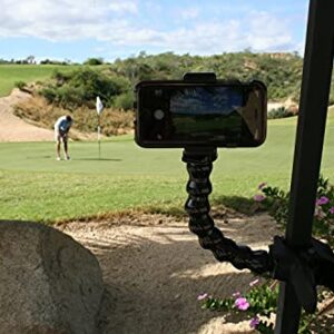 Golf Gadgets® - Swing Recording System | Large Device Holder (PHABLET) with Jaws Clamp & Gooseneck Mount. Compatible Large Devices Like iPhone 6/7 Plus, Samsung Galaxy Note, etc.