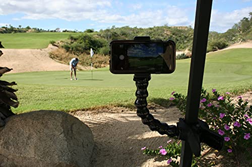 Golf Gadgets® - Swing Recording System | Large Device Holder (PHABLET) with Jaws Clamp & Gooseneck Mount. Compatible Large Devices Like iPhone 6/7 Plus, Samsung Galaxy Note, etc.