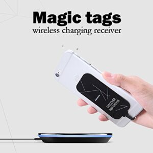 Q1T5 Qi Receiver Micro USB Narrow Side Up, Thin Wireless Charging Receiver, Micro USB Wireless Charger Receiver for Galaxy J7/A3/A9/C5/C8/Note 4/Nexus 4 and Other Micro USB Android Cell Phones