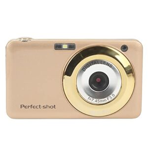2.7 inch 8x optical zoom camera, portable 48mp high definition digital camera for daily and travel, abs metal digital camera for children, beginners, teenagers(gold)