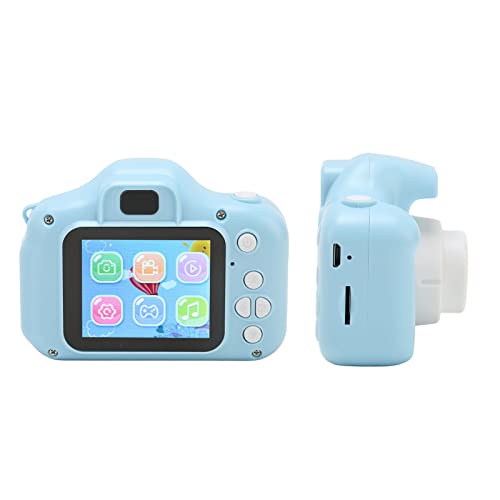 Emoshayoga Toddler Camera, Blue 400mAh Capacity Small Digital Camera Front Rear 8MP 1080P HD Video with 32G Memory Card for Outdoor