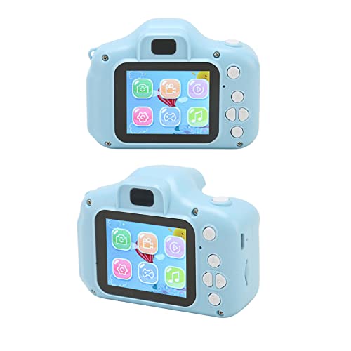 Emoshayoga Toddler Camera, Blue 400mAh Capacity Small Digital Camera Front Rear 8MP 1080P HD Video with 32G Memory Card for Outdoor