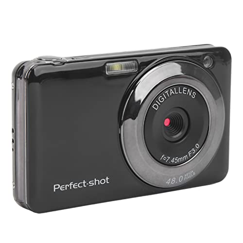 2.7 Inch 8X Optical Zoom Camera, Portable 48MP High Definition Digital Camera for Daily and Travel, ABS Metal Digital Camera for Children, Beginners, Teenagers(Black)