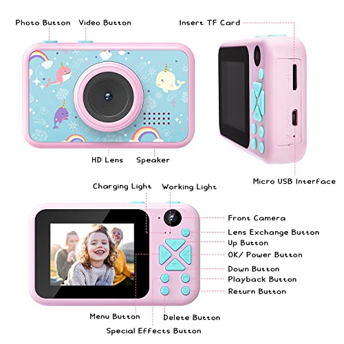 Digital Baby Camera for Kids Teens Boys Girls Adults 40MP 1080P Dual Lens MP3 Compact Mini Camera Kid Camera for Kids Student