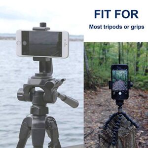 Universal Smartphone Cell Phone Mount Holder Adapter for Tripods or Stands with Standard 1/4 Inch Mount Screw, can Rotates Vertically and Horizontally