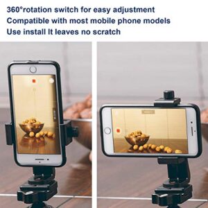 Universal Smartphone Cell Phone Mount Holder Adapter for Tripods or Stands with Standard 1/4 Inch Mount Screw, can Rotates Vertically and Horizontally