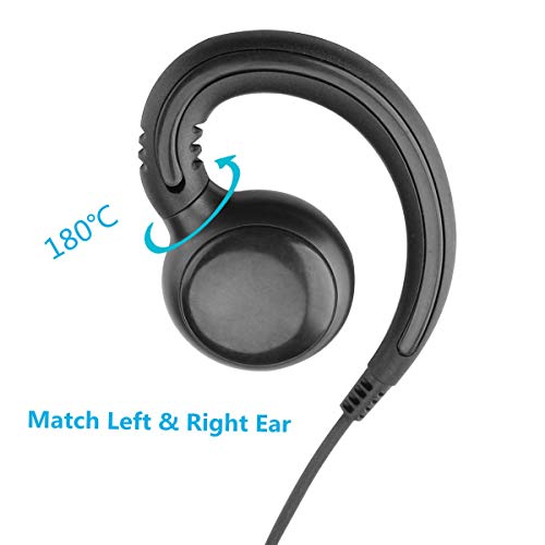 JEUYOEDE SL300 Single Wire Headset C-Style Swivel Ear-Hook Earpiece Compatible with Motorola 2 Way Radio SL4000 SL7550 SL8550 SL1K SL1M