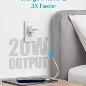 USB C Charger, Anker 20W PIQ 3.0 Fast Charger with Foldable Plug, PowerPort III Charger for iPhone 14/14 Plus/14 Pro/14 Pro Max/13, iPad/iPad Mini, MagSafe, and More (Cable Not Included)