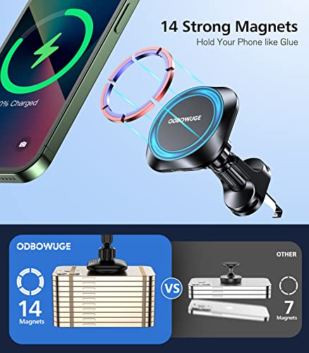 Magsafe Car Mount Charger for iPhone 14/13,Car Phone Holder Mount Wireless Charging Compatible with iPhone 13/13 Pro/Max/12/12 Pro/ 12 Pro Max/ 12 Mini,15W iPhone Charger Fast Charging