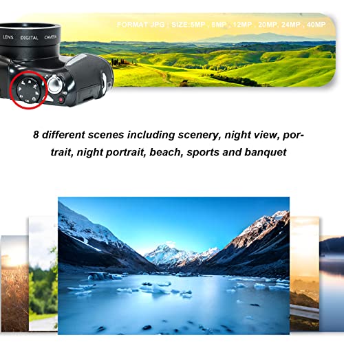 ASHATA 4K Digital Camera,48MP, 4K 3.2inch IPS Screen Video Camera, 16X Zoom Portable Vlogging Camera,with 1500mAh Rechargeable Battery,Nice Gift