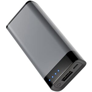 talk works portable charger – fast charging power bank compatible with iphone 13/pro/pro max, 14/plus/pro/pro max, 12, 11, xr, xs, x, 8, 7, 6, se, ipad, android – external cell phone backup (grey)