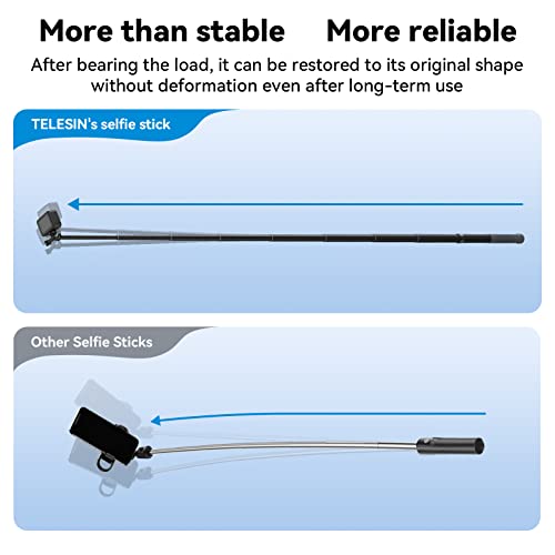 TELESIN G3 Selfie Stick Pole Long (Upgraded 118"/3M), Invisible Carbon Fiber Lightweight Extension Waterproof Underwater Diving Monopod for GoPro Max Mini Hero 11 10 9 8 7, Insta360, DJI Action, AKASO