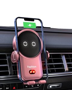 wireless car charger iphone with vent clip,15w fast charging kharly car phone charger holder,smart sensor auto-clamping fashion phone holder mount for car for iphone 14 pro/13 samsung etc