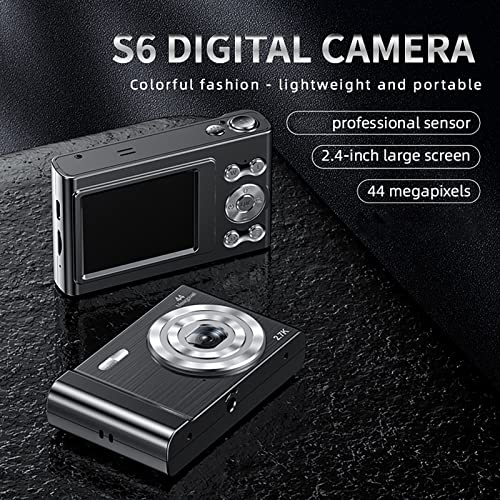 Saterkali Digital Recording Camera Easy to Operate Making Vlog Plastic Wear Resistant Digital -Compatible for Gifts Black