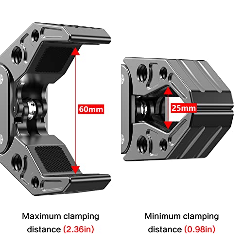 Super Clamp with 1/4&3/8 Standard Stud for Photo Video Studio, Photography Camera Crab Clamp for Camera, Lighting,DSLR Camera Rig, LED Lights, Flash Light, LCD Field Monitor,Mic