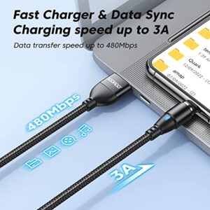 ODDADD Magnetic Charging Cable 3A Fast Charging[3Pack-10ft/10ft/10ft], 360° Rotating Magnetic Phone Charger Data Sync, Compatible with Micro USB, Type C, iProduct Devices