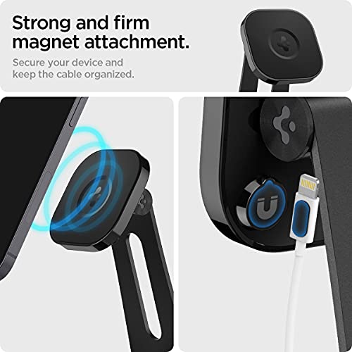 Spigen OneTap (MagFit) Designed for MagSafe Stand with OneTap Technology Magnetically Mounts Compatible with iPhone 14, iPhone 13, iPhone 12 Models, AirPod Pro, AirPod Pro 2, AirPod 3 Stand - Black